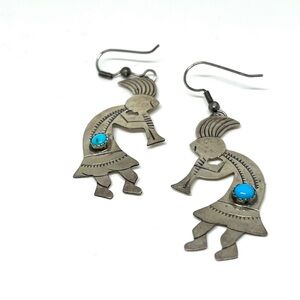 Vintage Kokopelli Turquoise Earrings